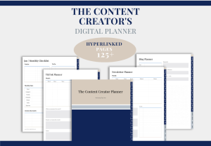 content creator digital planner pages