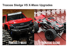 2 red and black traxxas RC Cars comparison