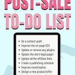 Post sale checklist after buying a website