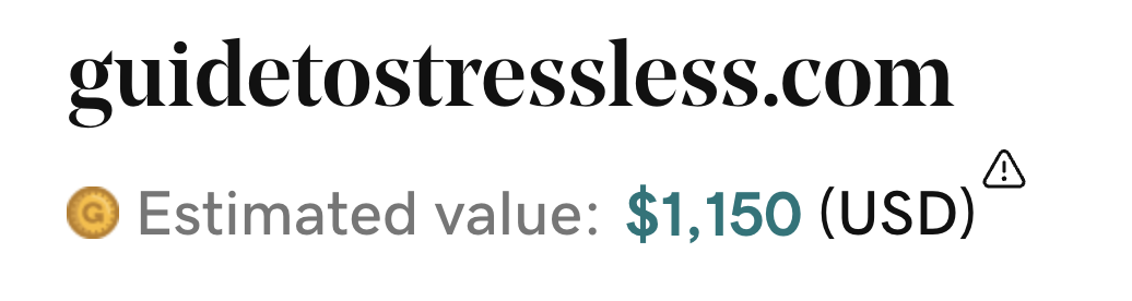 Domain value for guidetostressless.com