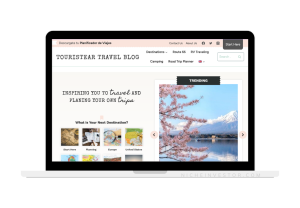 homepage of travel blog for sale