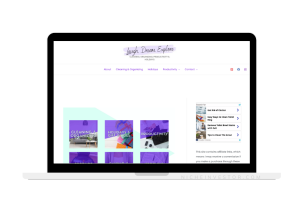 purple and white cleaning and productivity homepage