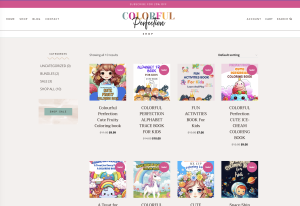 coloring book shop page