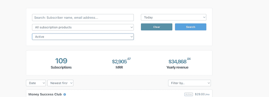 recurring membership revenue