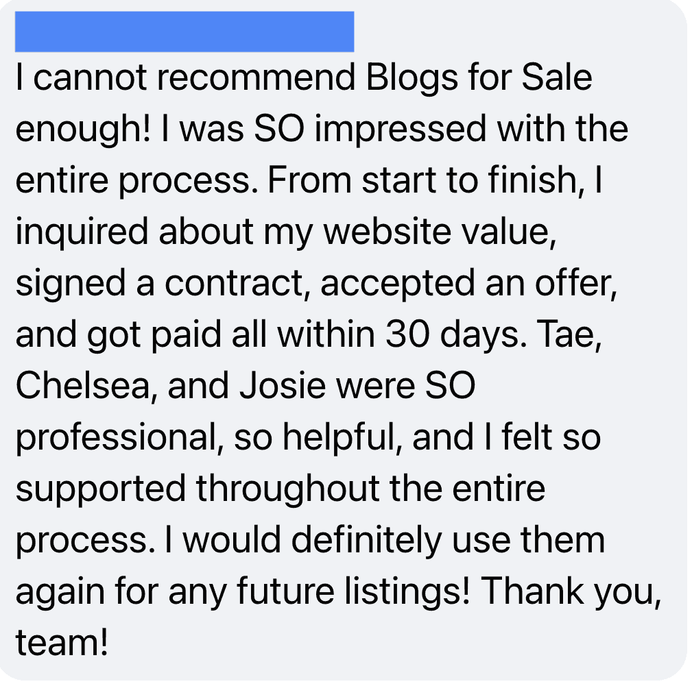 seller testimonial nicheinvestor marketplace 