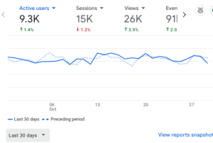 Google Analytics kids party planning site