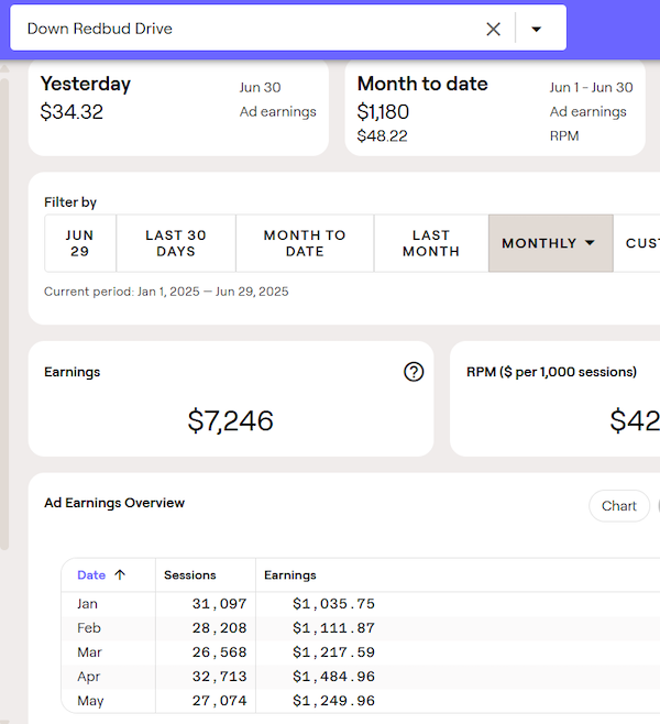 lifestyle blog for sale ad earnings 1