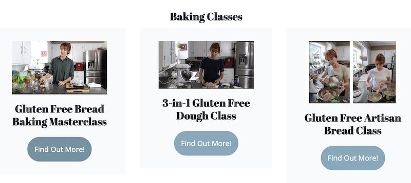 food blog with baking classes for sale