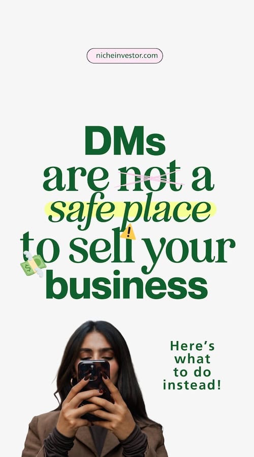dont sell your website in a facebook group - DMs are not a safe place to sell you rbusiness a reputable business broker platform is
